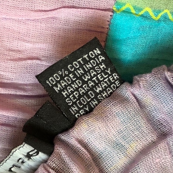 Purple Patchwork Crinkle Boho Gypsy Skirt - Picture 3 of 3